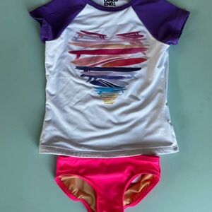 Lands' End Kids Rashguard Set - Purple and Pink - 2T/3T‎